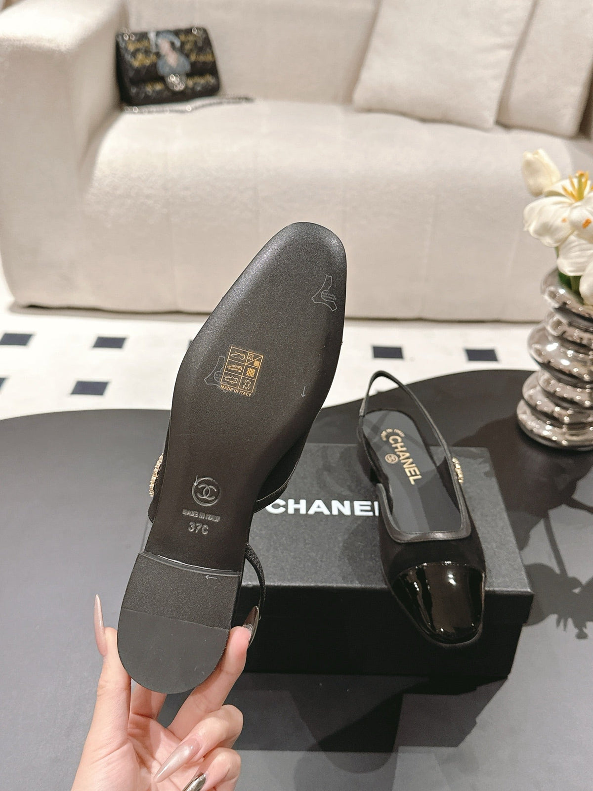 CC Slingback Black Suede 237503