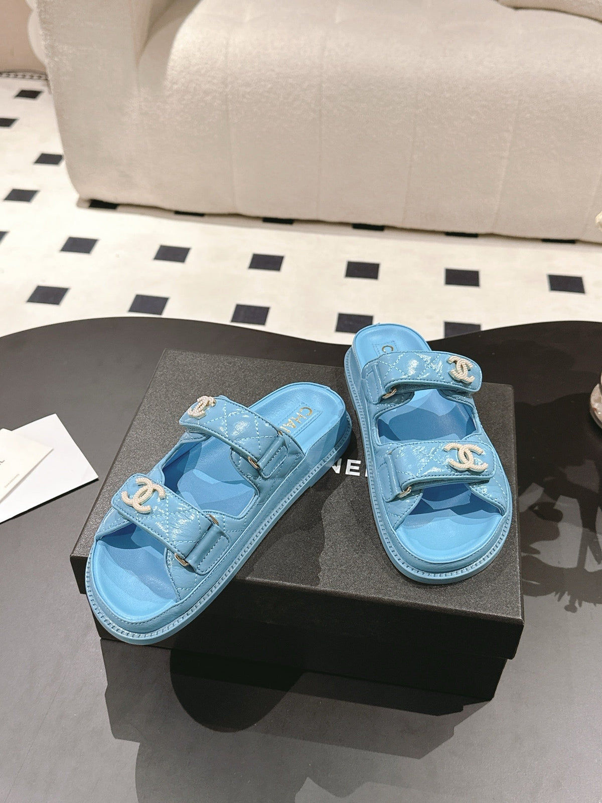 CC 25 Dad Sandal Mule Sky Blue Patent Leather 237583