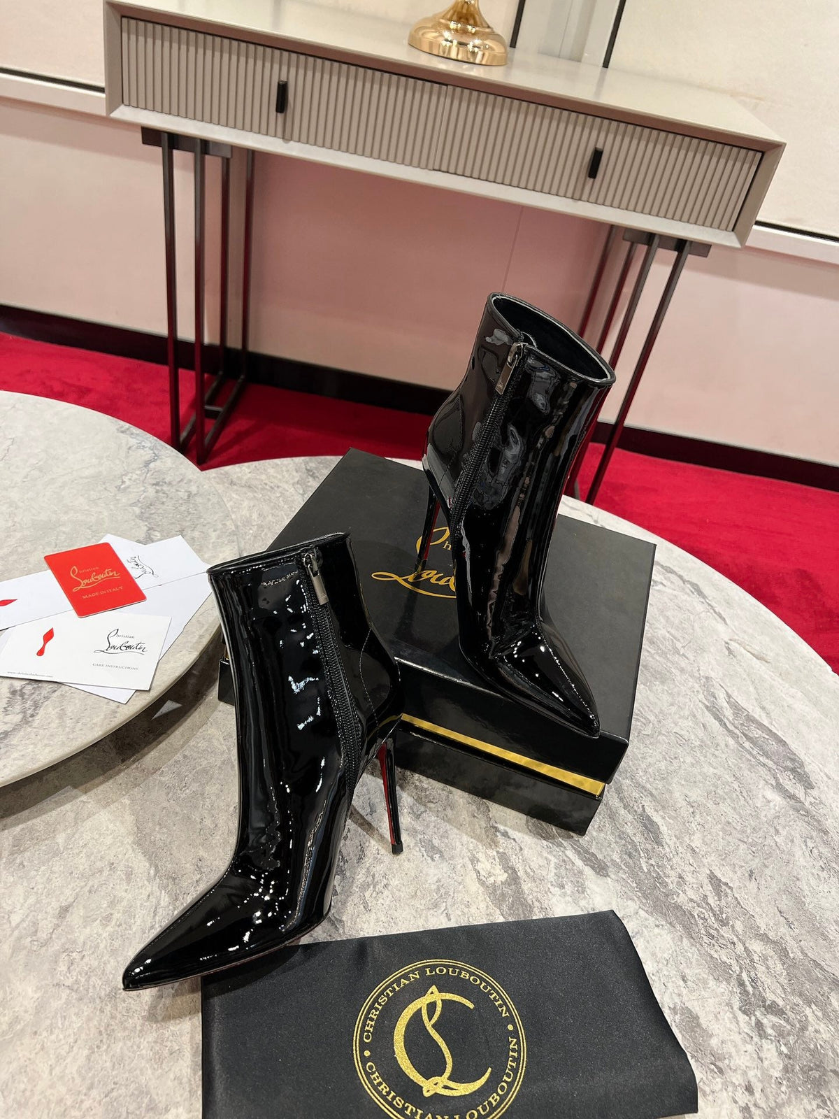 CL Sporty Kate Ankle Boots 85mm Patent Leather Black