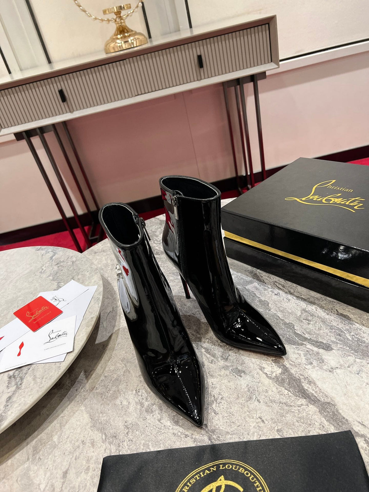 CL Sporty Kate Ankle Boots 85mm Patent Leather Black