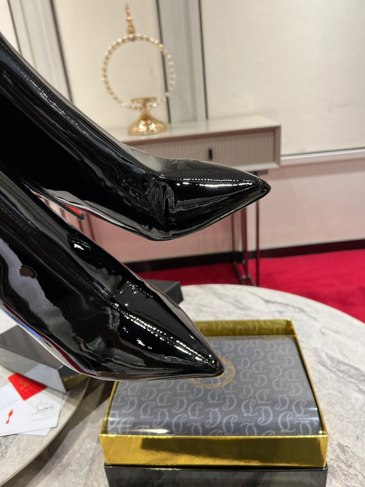 CL Sporty Kate Ankle Boots 85mm Patent Leather Black