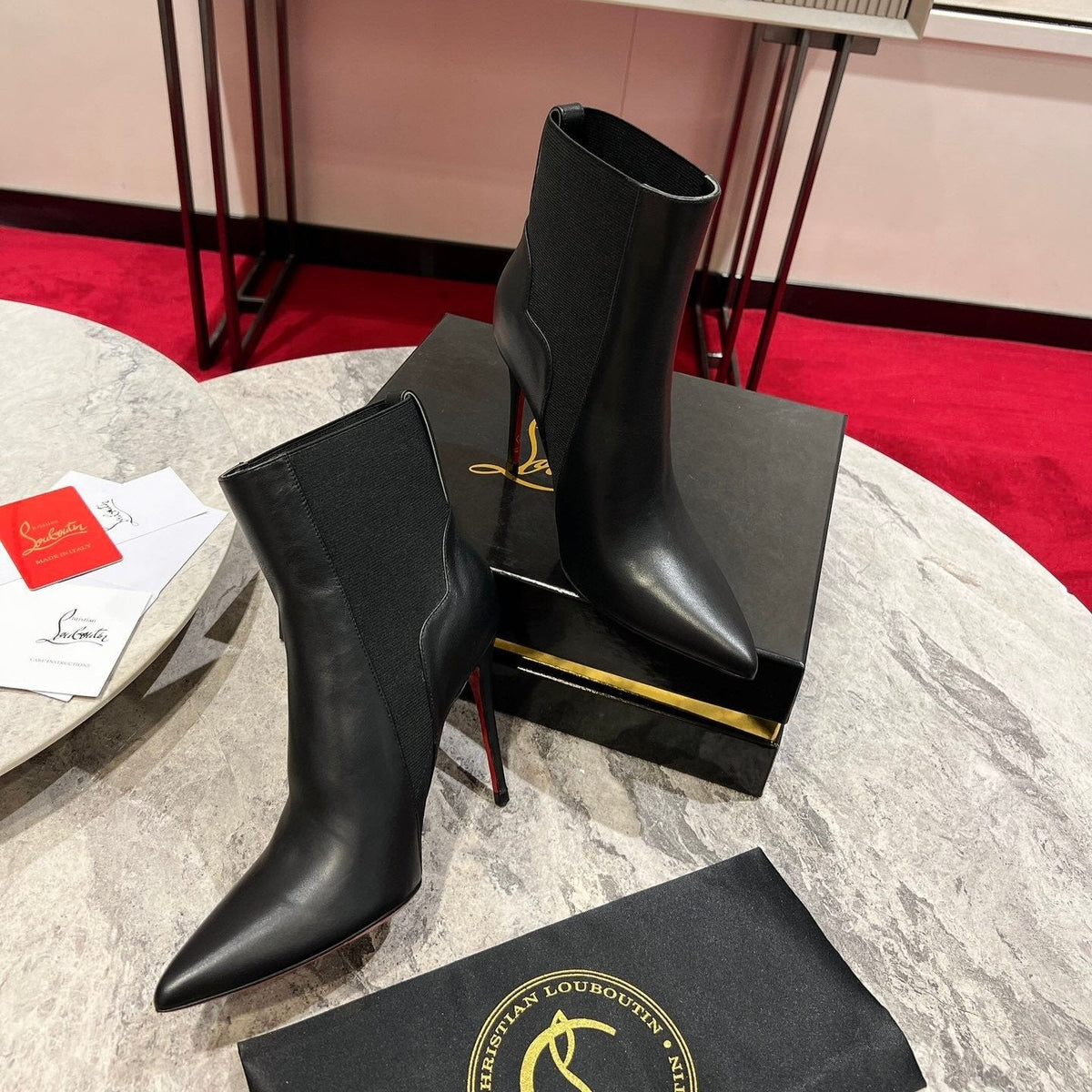 CL Chelsea Chick Ankle Boots 100mm Leather Black