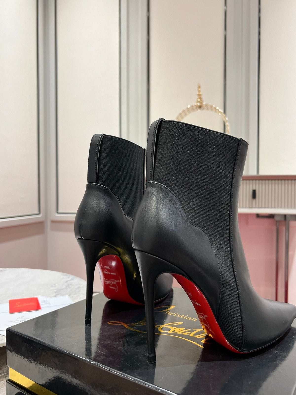 CL Chelsea Chick Ankle Boots 100mm Leather Black