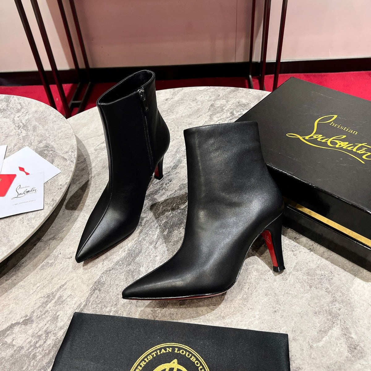 CL Vibella Booty 85Mm Low Boots Calf Leather Black