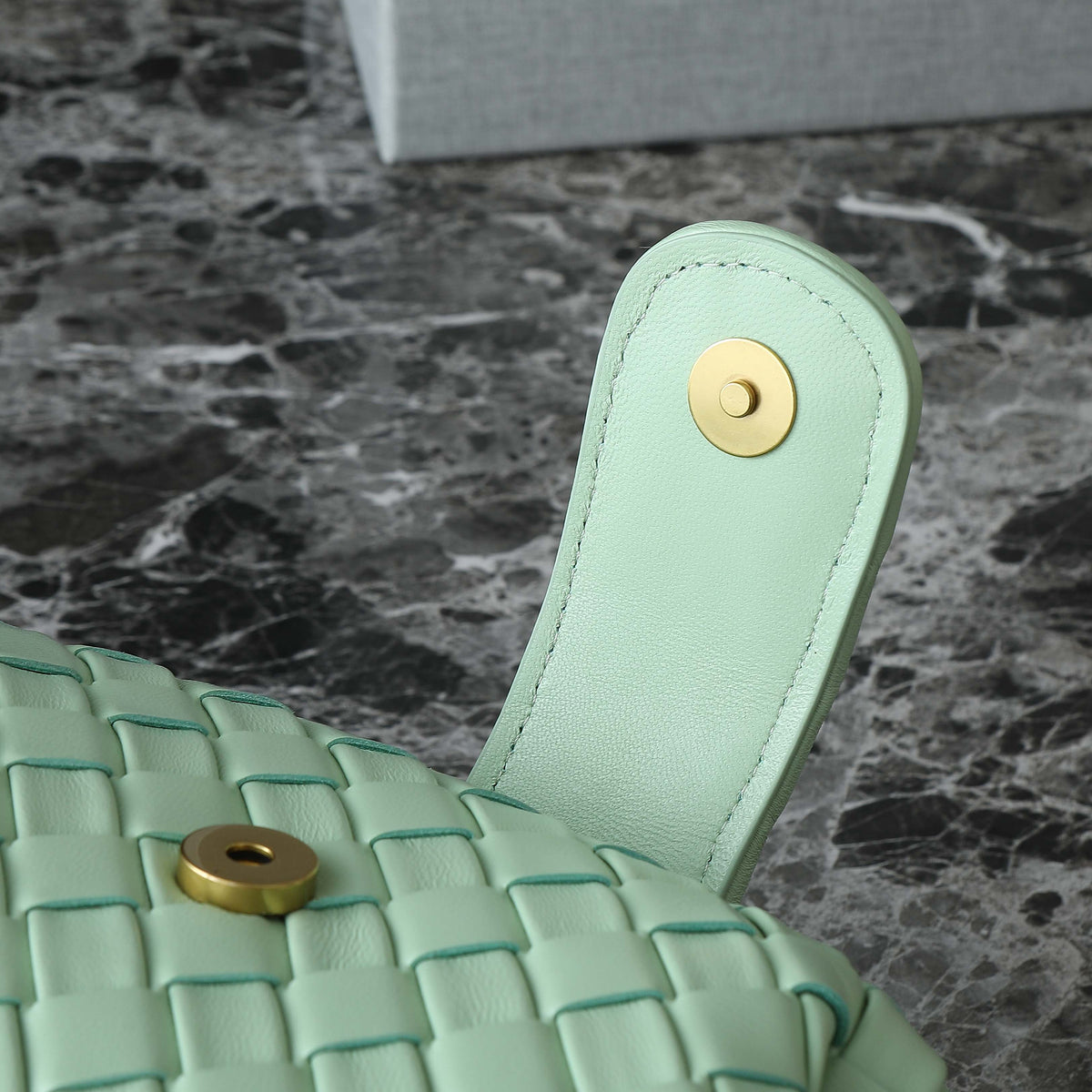 BV Green 31.5cm Intrecciato Leather Clutch 242996