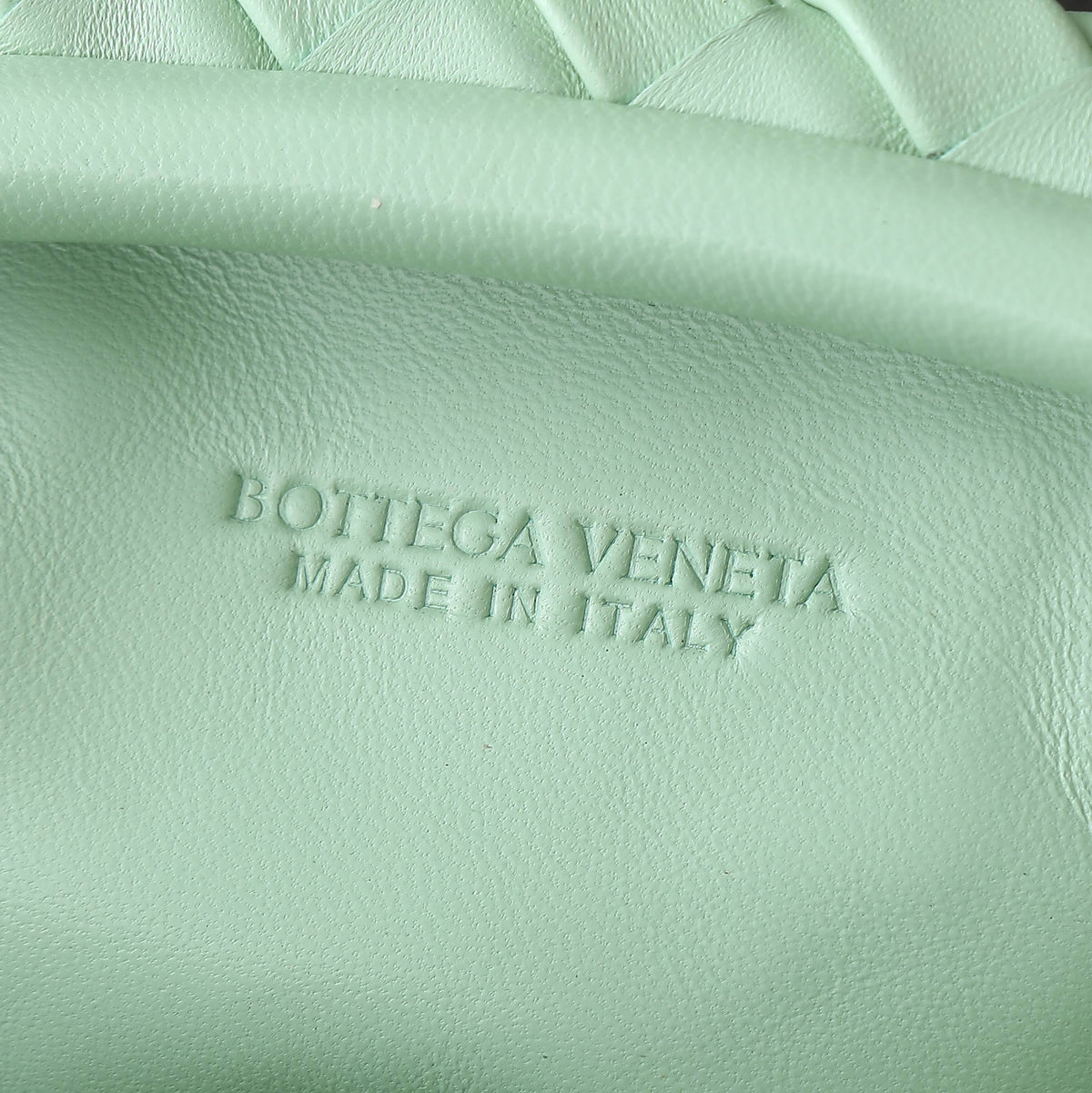 BV Green 31.5cm Intrecciato Leather Clutch 242996