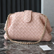 BV Pink 31.5cm Intrecciato Leather Clutch 242998