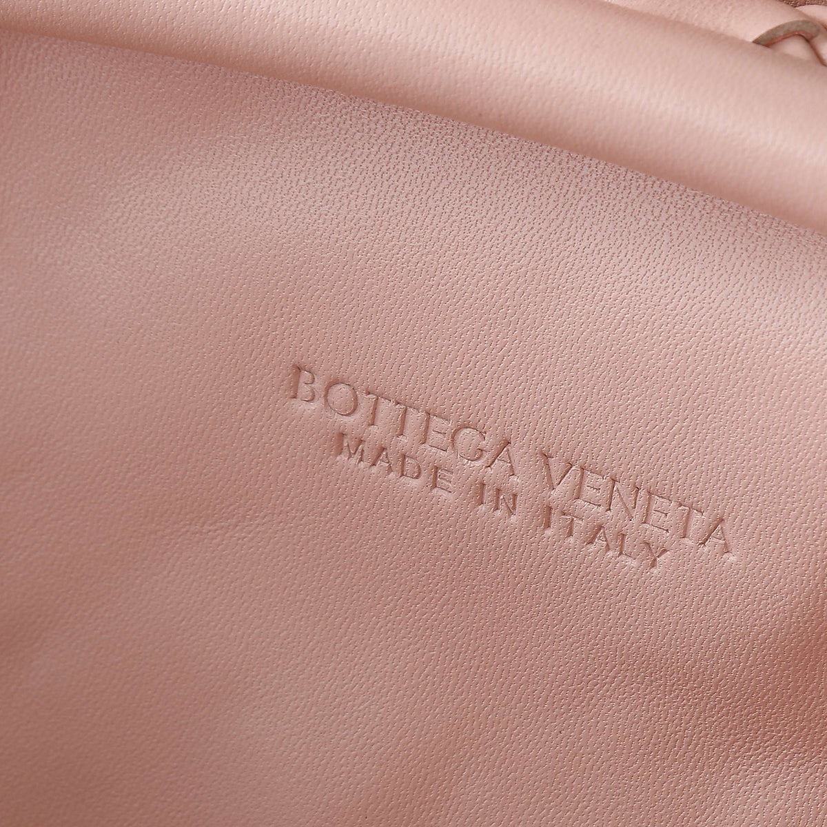 BV Pink 31.5cm Intrecciato Leather Clutch 242998