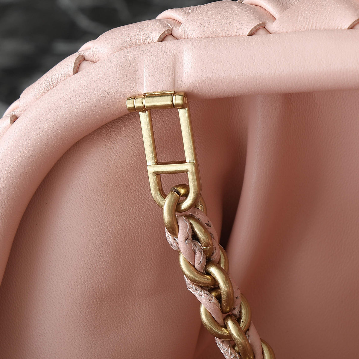 BV Pink 31.5cm Intrecciato Leather Clutch 242998