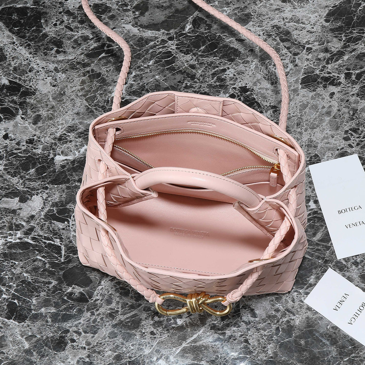 BV Andiamo 25cm Bag Pink Lambskin 242903