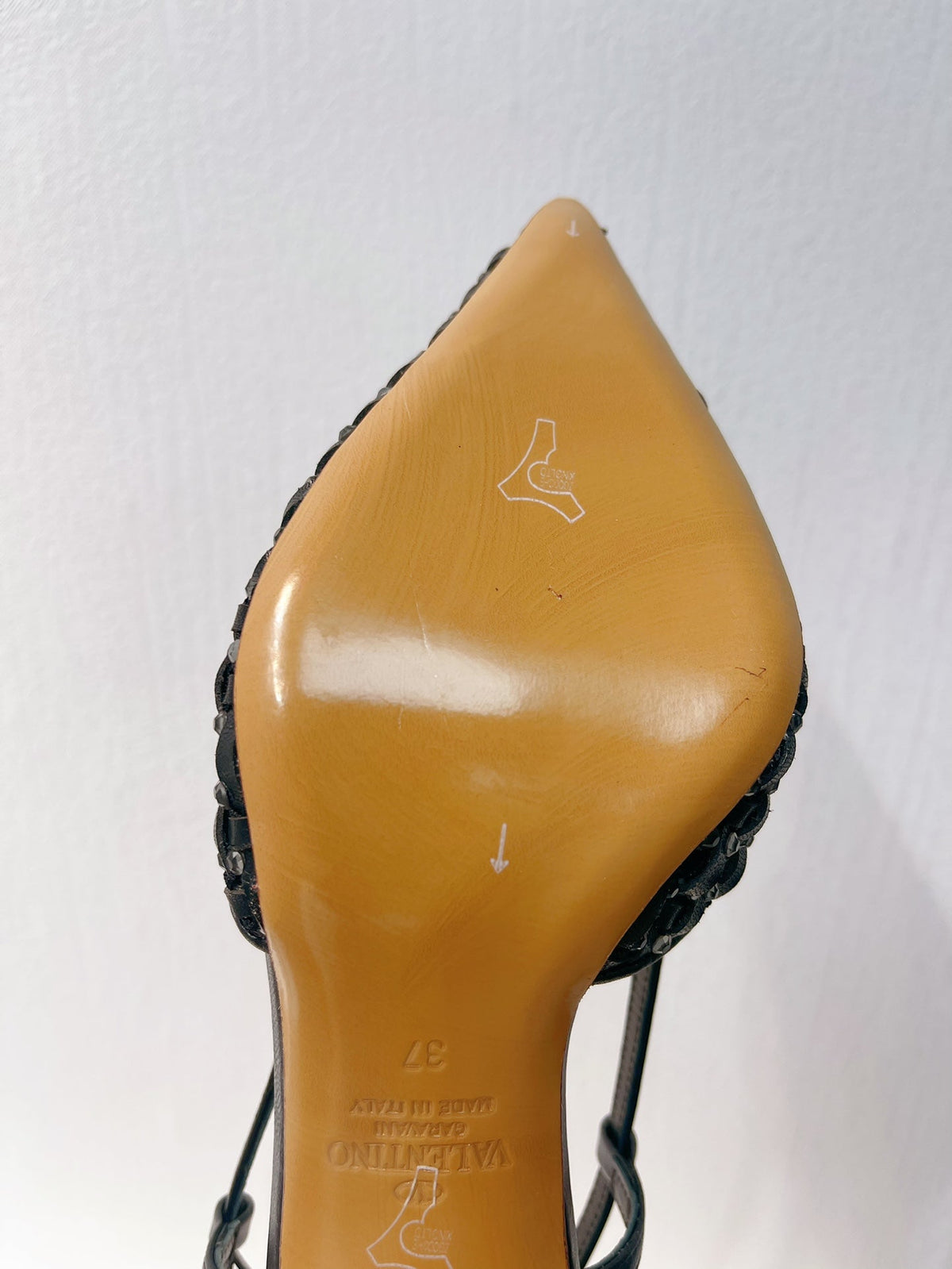 VT High Heeled Slingbacks Black  Sheepskin 292799