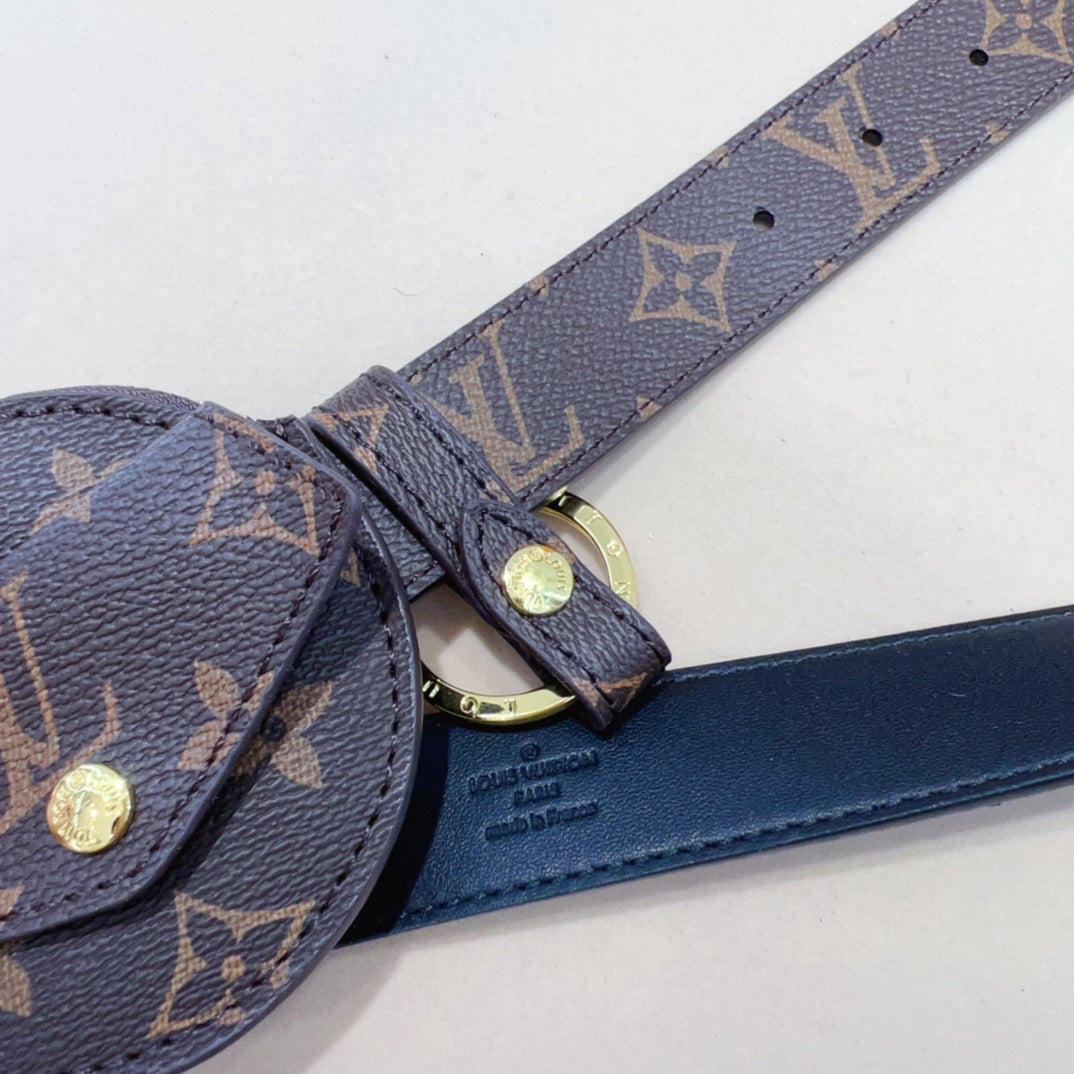 LV Daily Multi Pocket 30mm Belt Bag Brown Leather