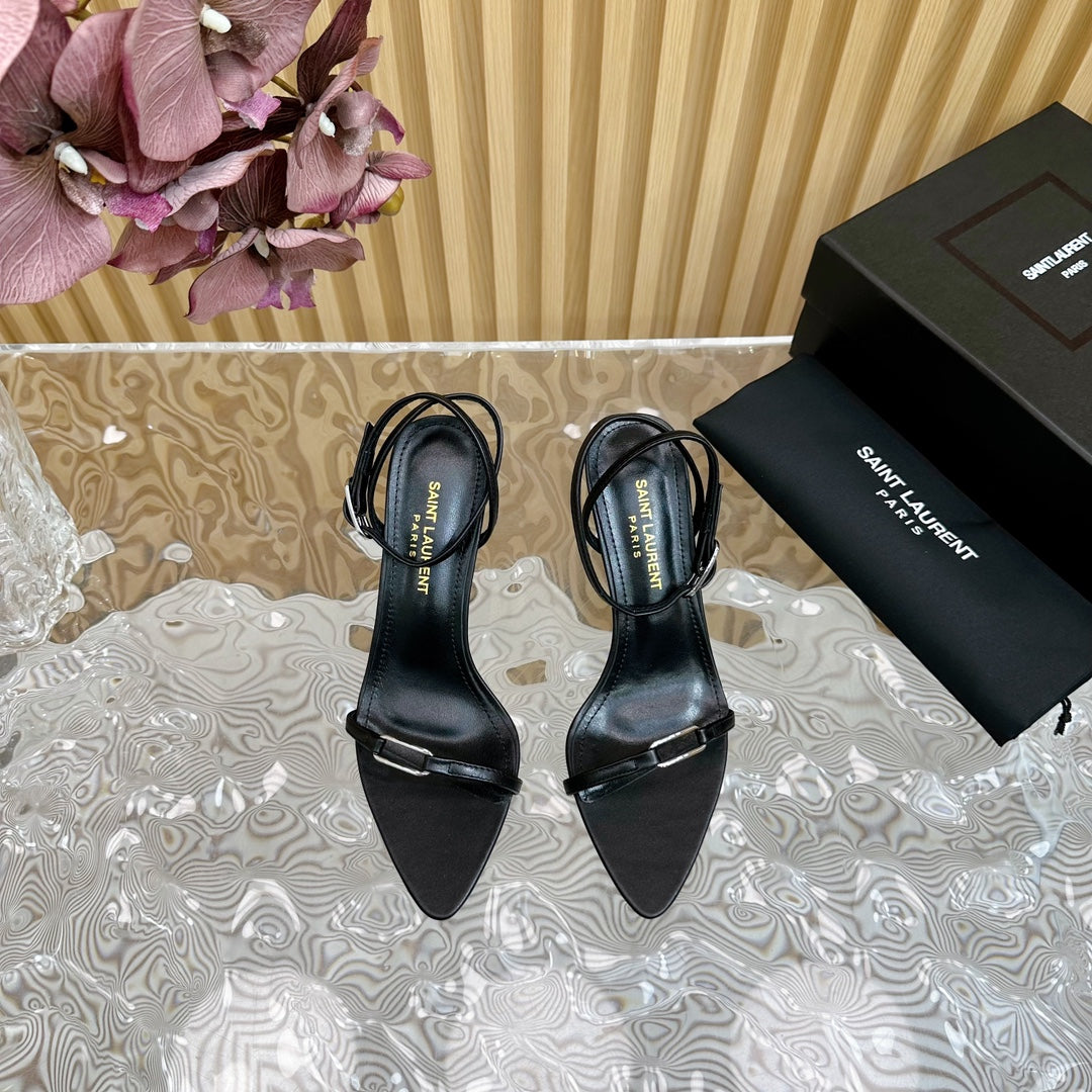 KITTY SANDALS 70 IN BLACK LEATHER