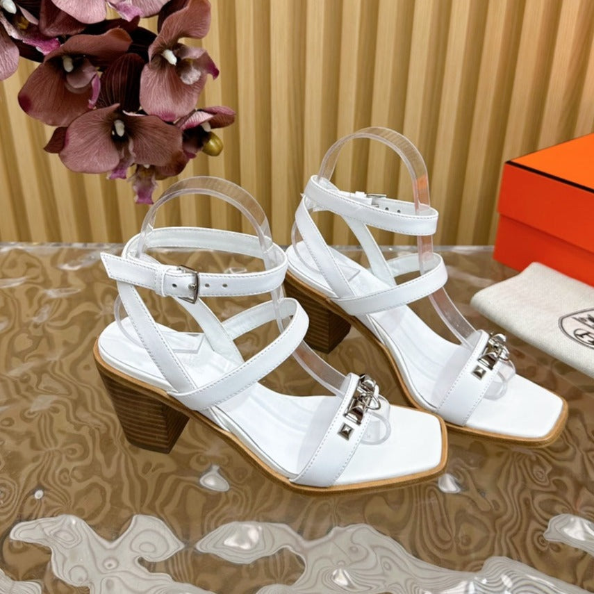 hm iveresse sandal 65 white calfskin