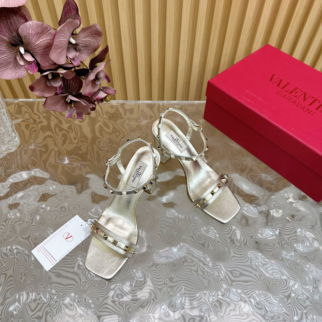 High Sandal 86mm In Silver Cowhide 102062
