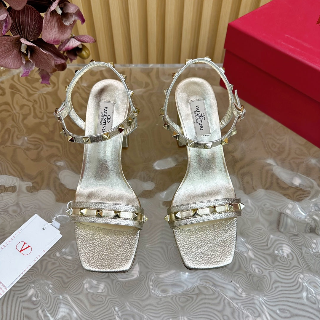 High Sandal 86mm In Silver Cowhide 102062