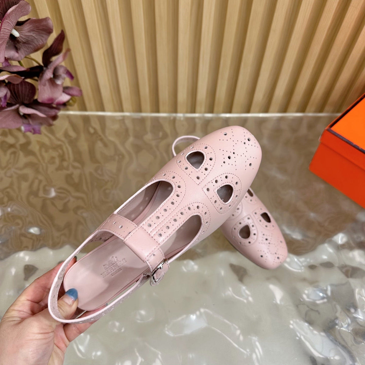 HM 25 Kim Slingback Pink Lambskin 352955