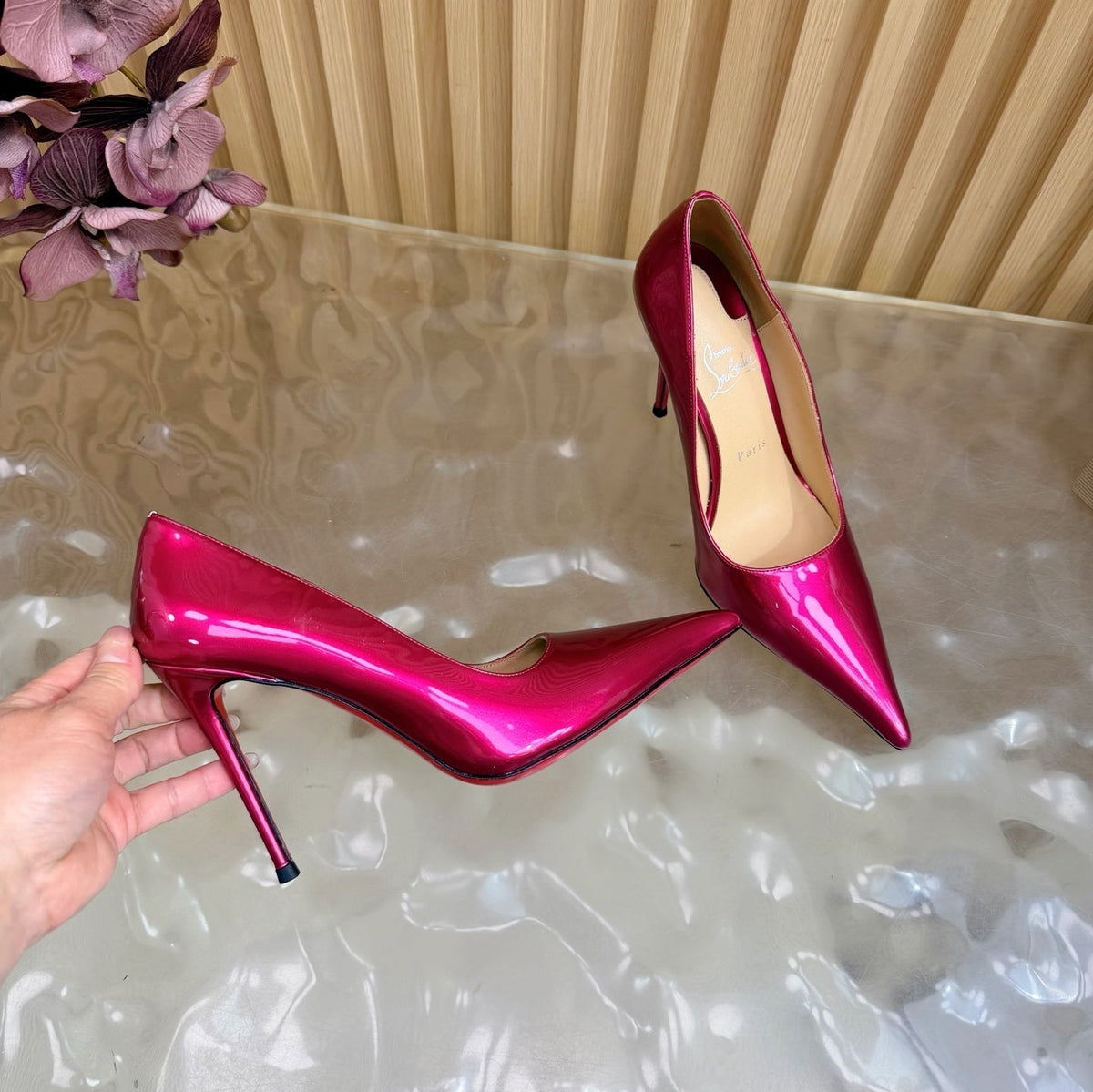 Christian Louboutin 2026 Miss Z 100mm Pumps Pearlescent Patent Leather 776030