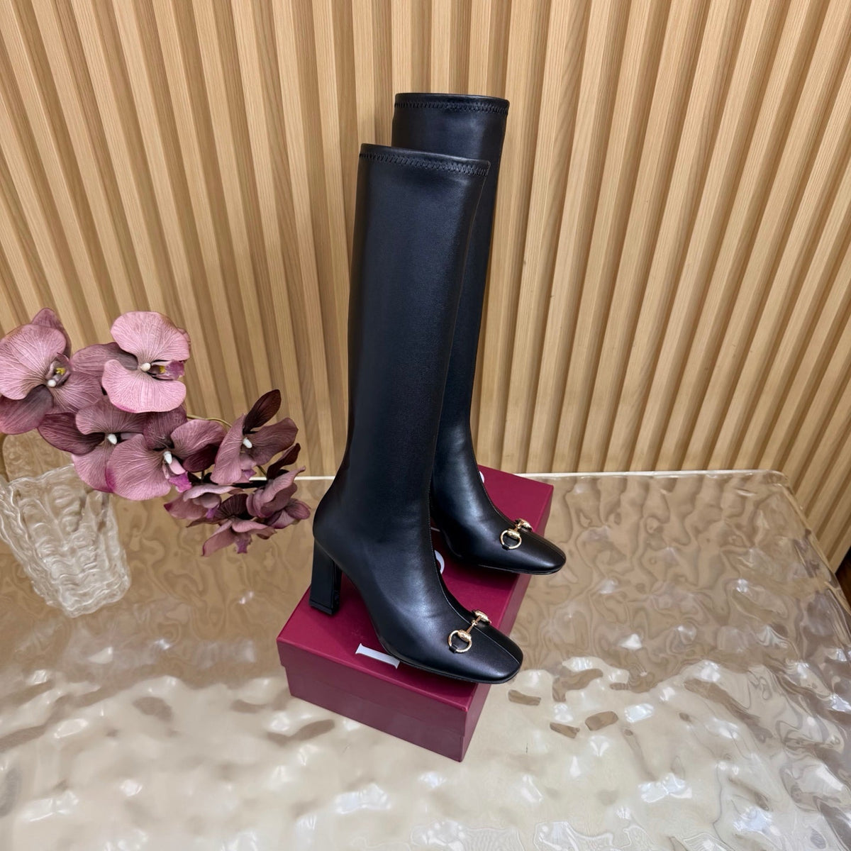 Gucci 2026 Signora Knee-High Boots 85mm Leather 949458