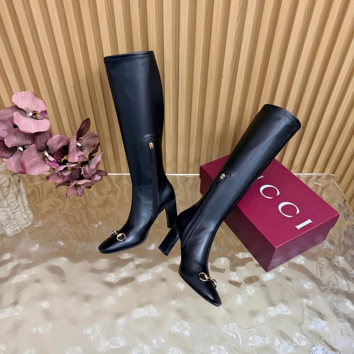 Gucci 2026 Signora Knee-High Boots 85mm Leather 949458