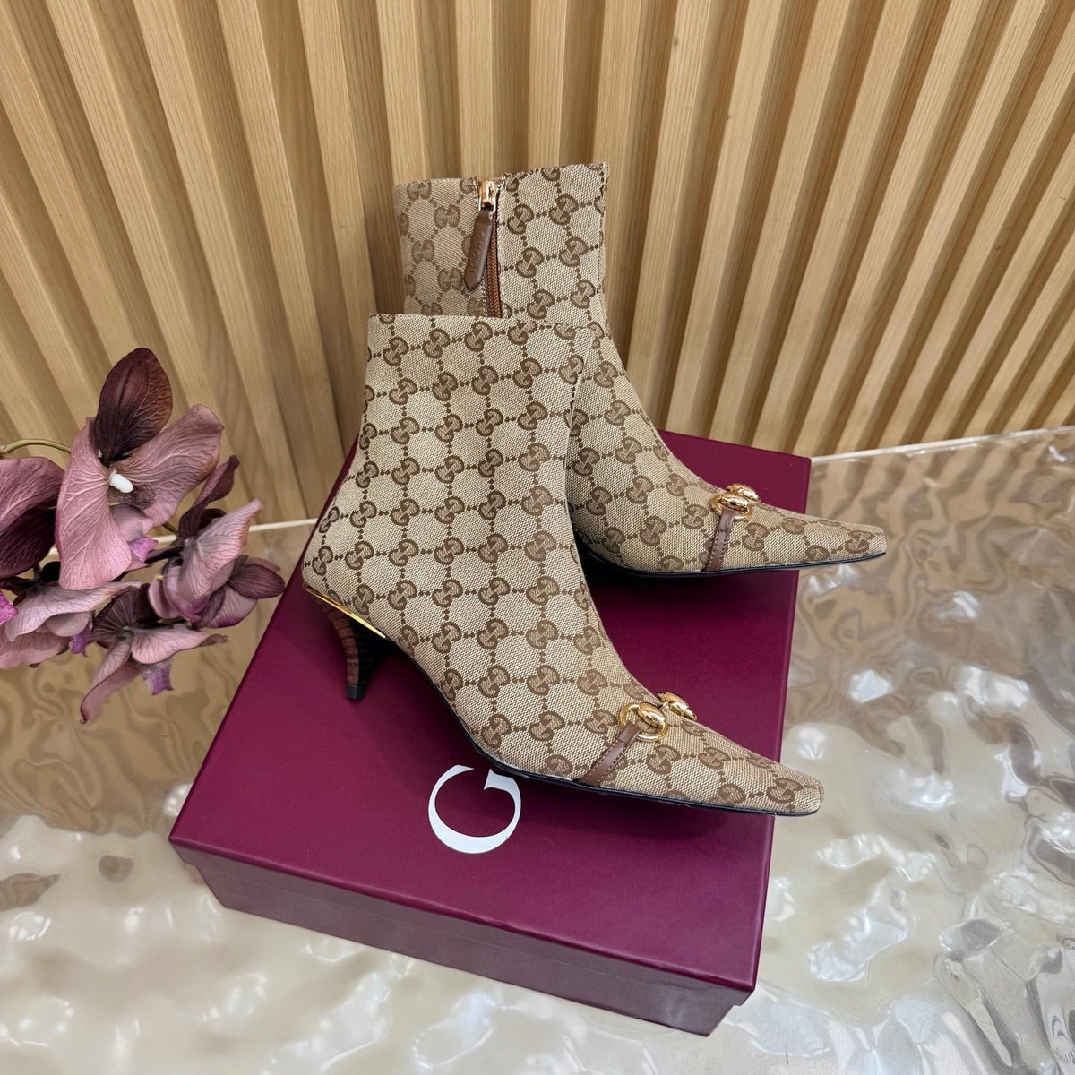 Gucci 2026 Bombshell Ankle Boots 55mm Cowhide Fabric 949460