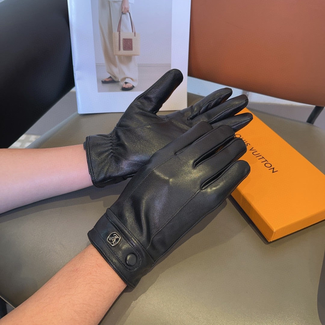 LV Gloves In Black Lambskin 469667