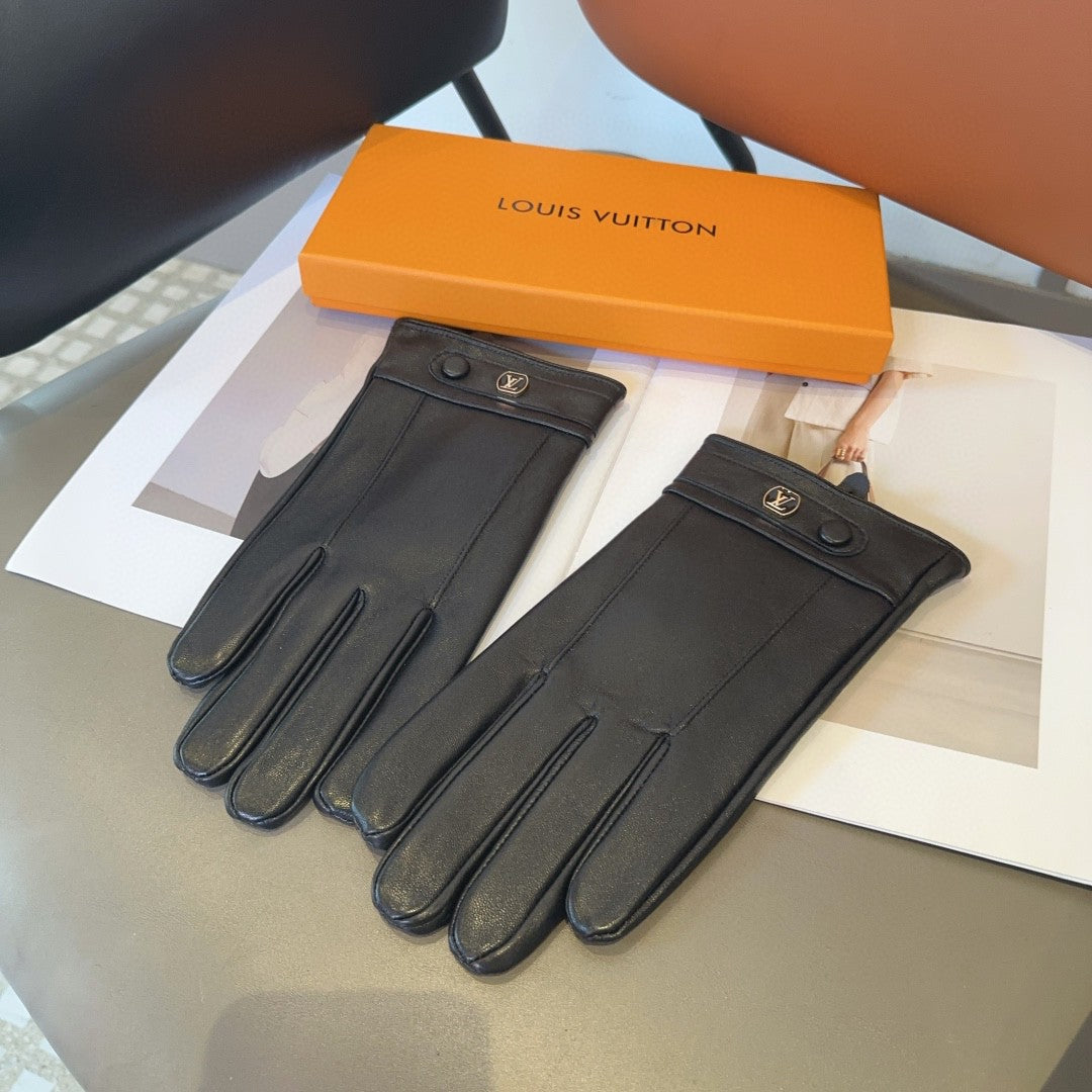 LV Gloves In Black Lambskin 469667