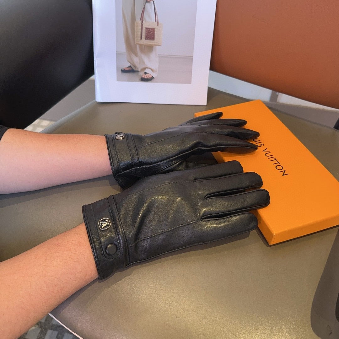 LV Gloves In Black Lambskin 469667