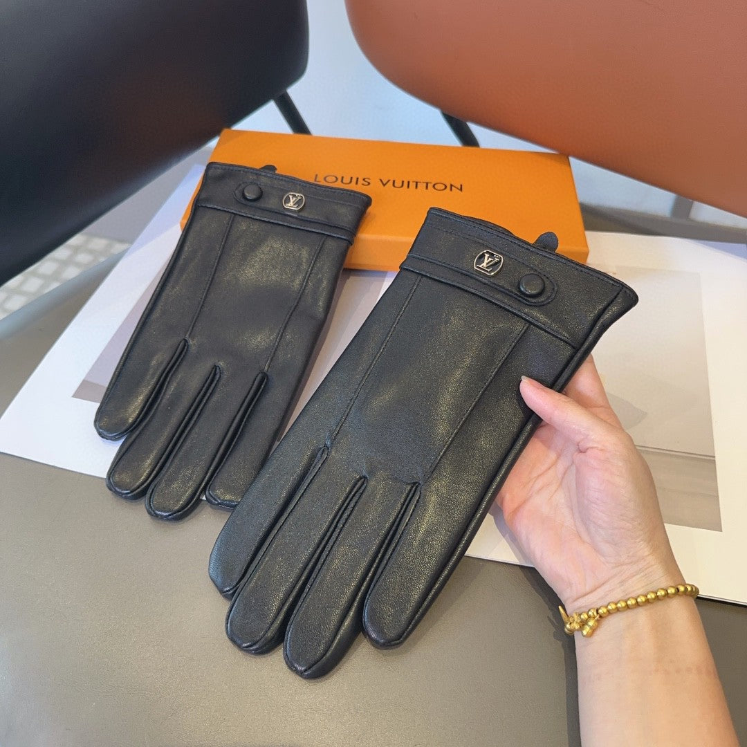 LV Gloves In Black Lambskin 469667