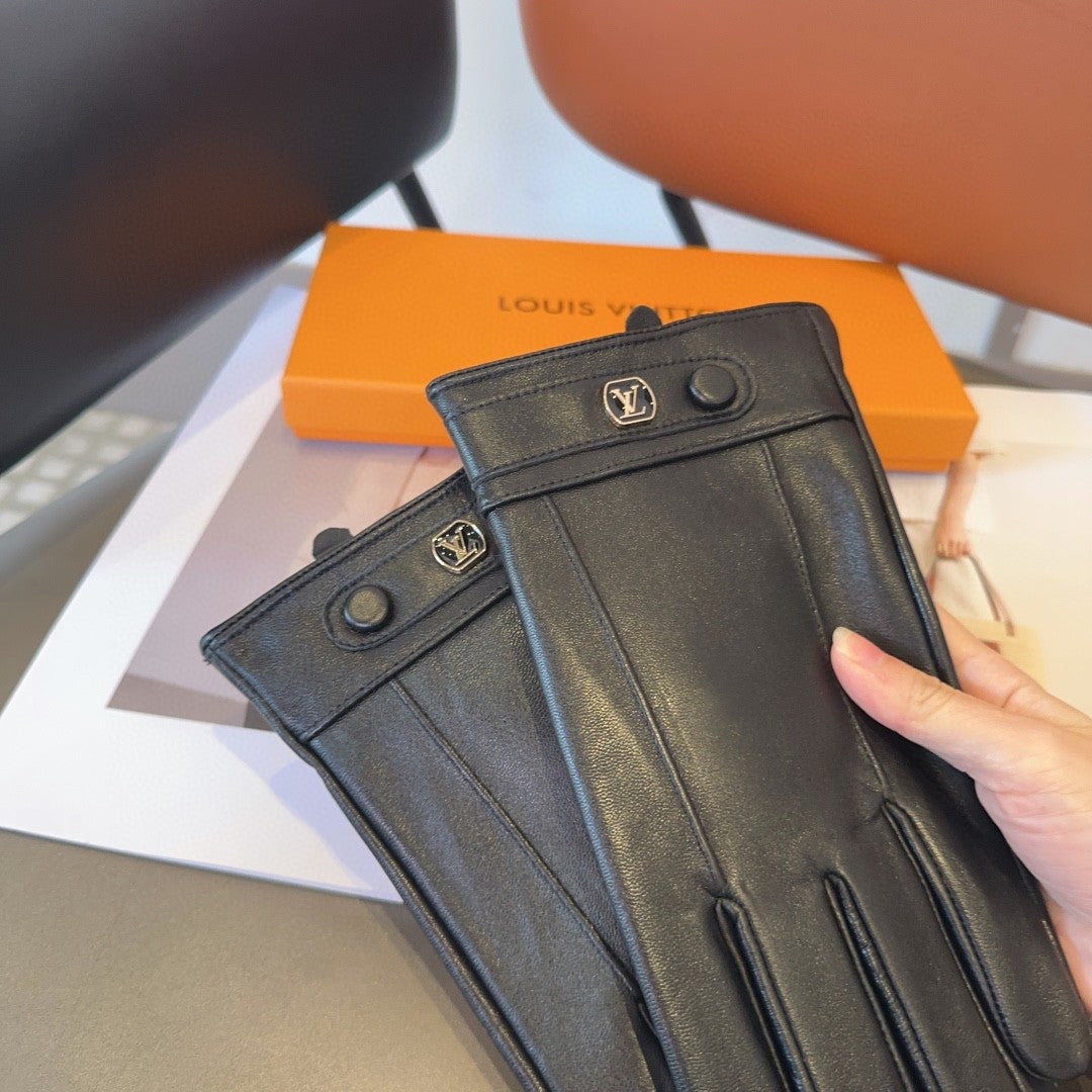 LV Gloves In Black Lambskin 469667