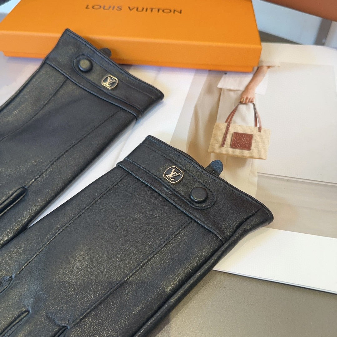 LV Gloves In Black Lambskin 469667