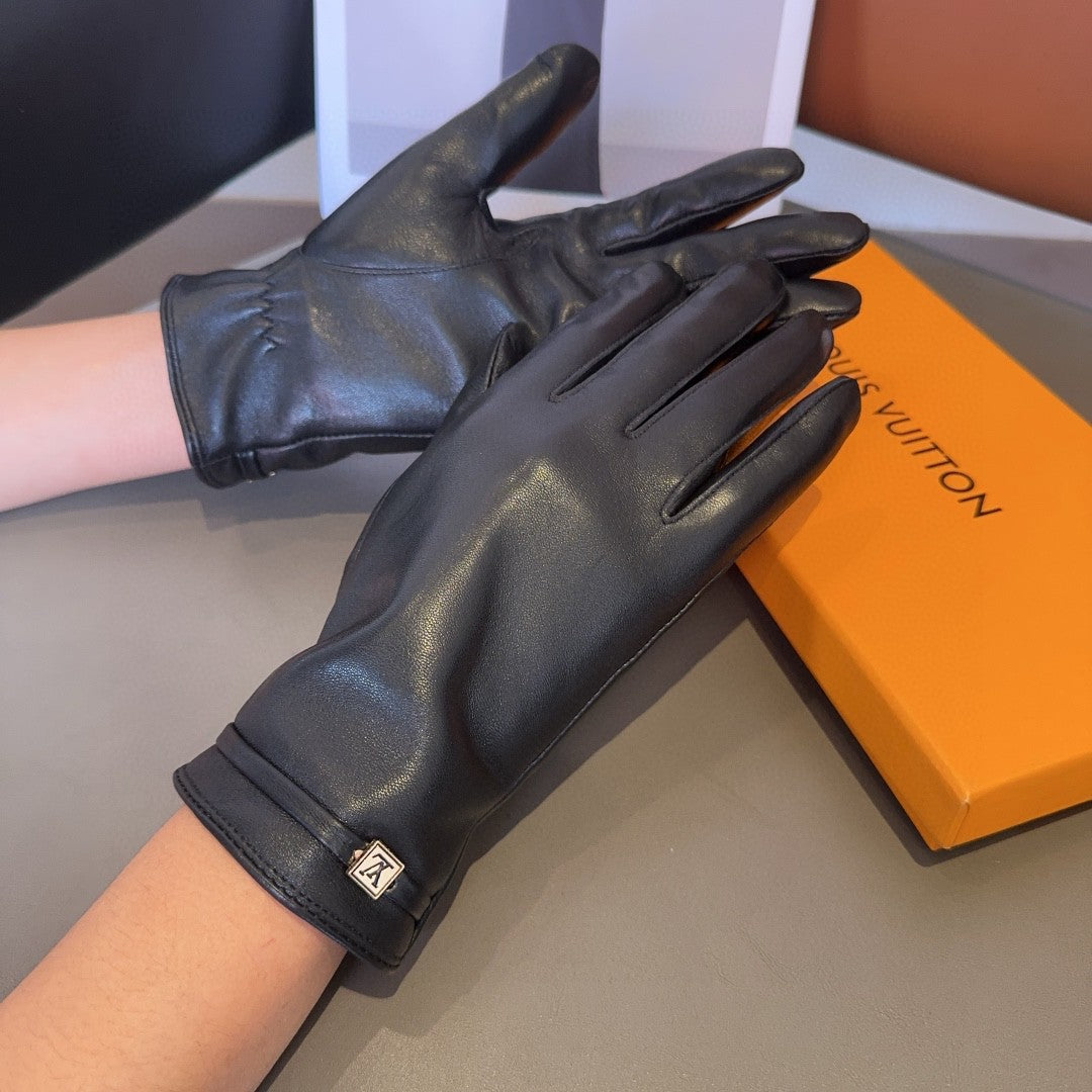 LV Gloves In Black Lambskin 473439