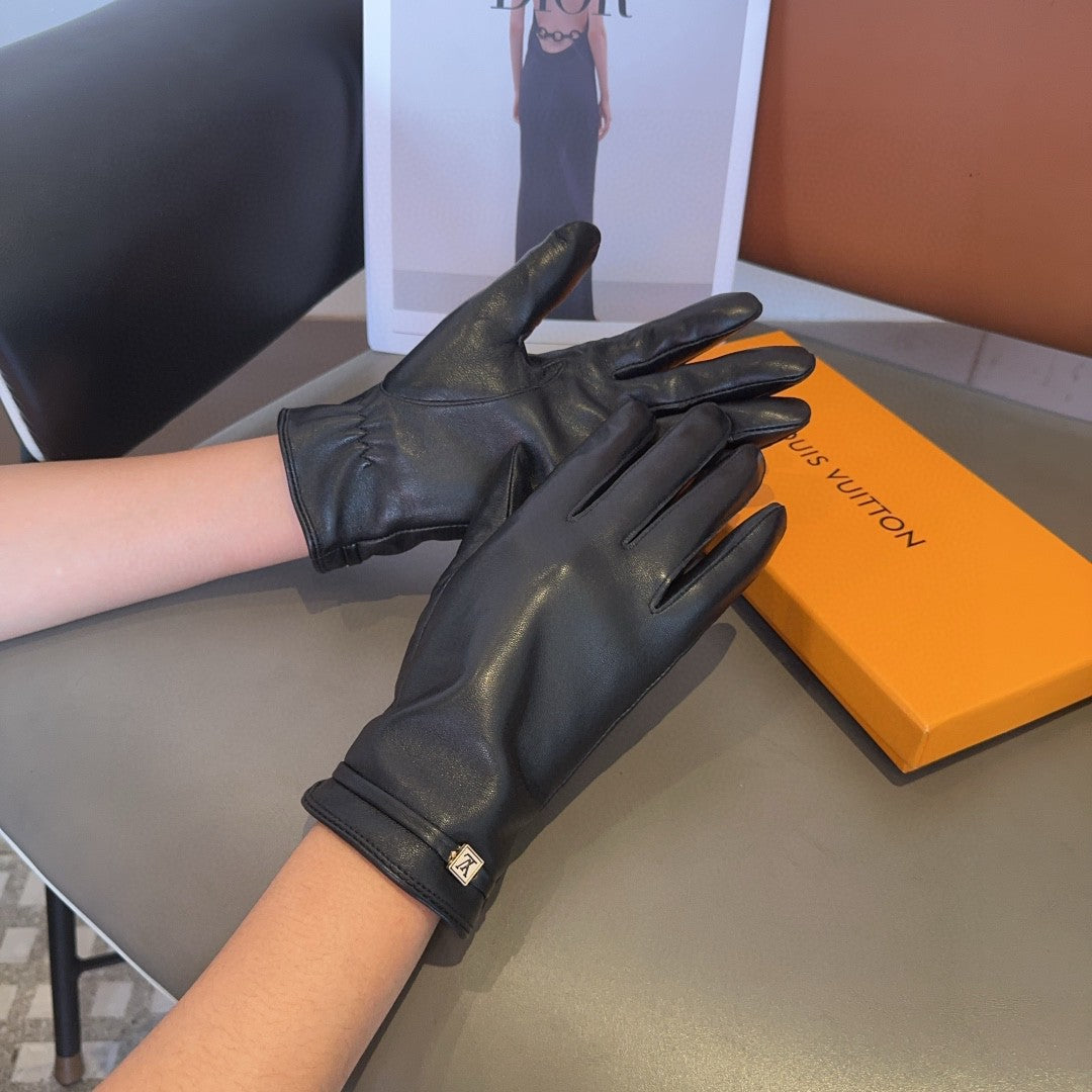 LV Gloves In Black Lambskin 473439