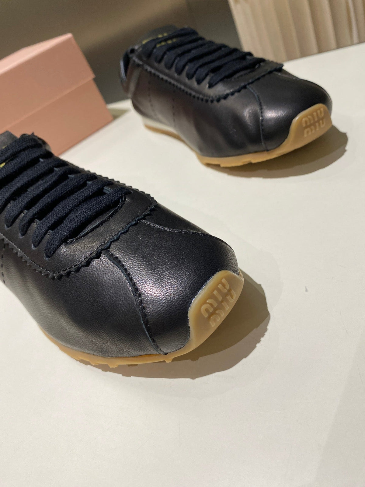 Miu Sneakers Black Lambskin