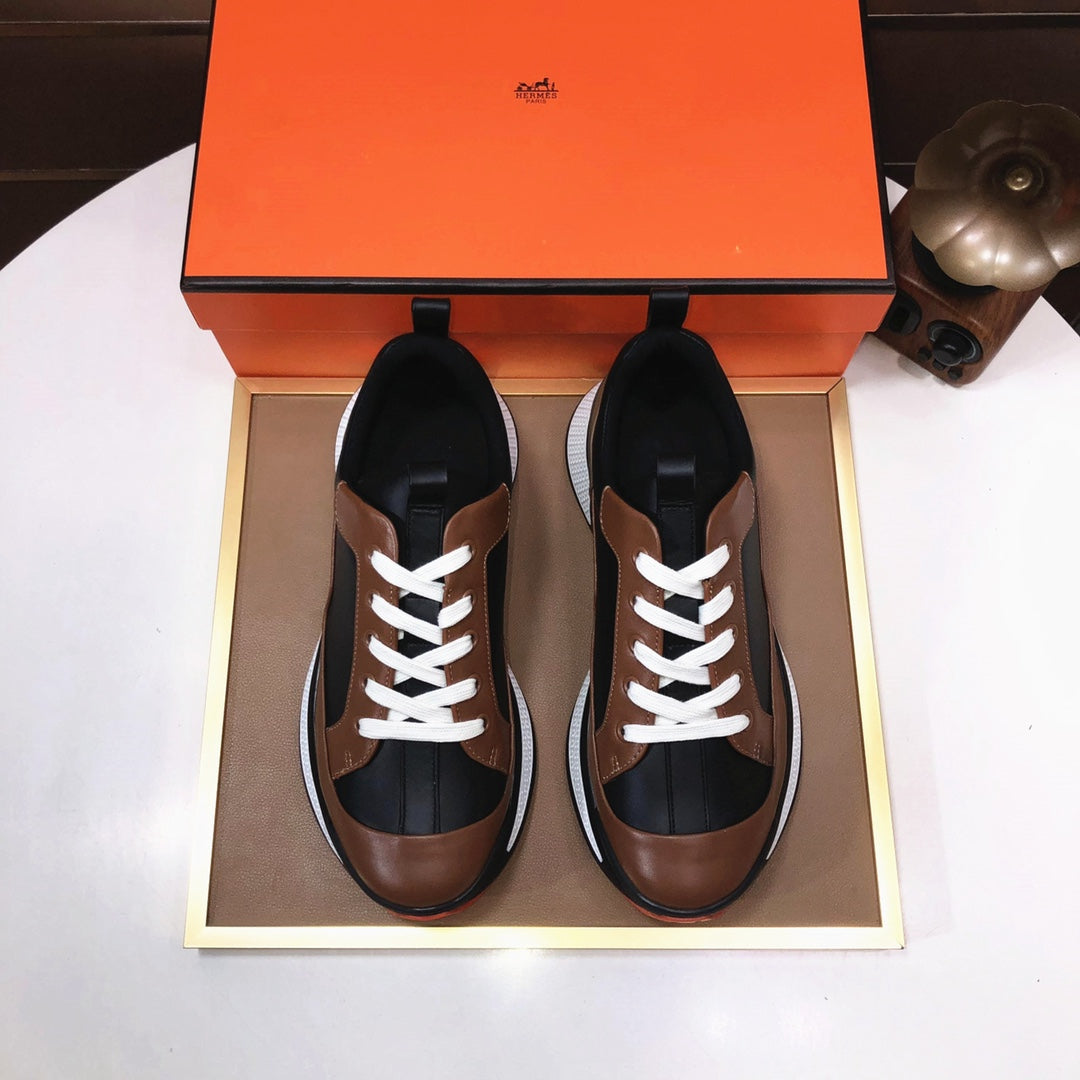HM Men's Sneaker Brown Black Cowhide 548104