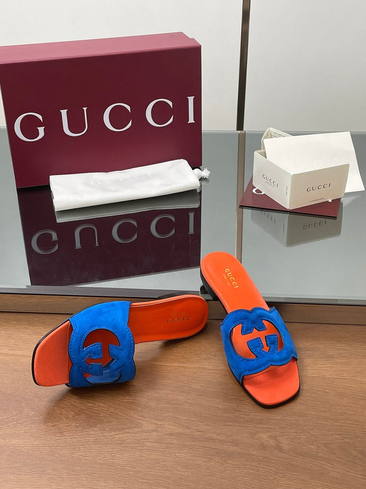 Gucci 2026 Double G Slipper 10mm Suede Leather 765483