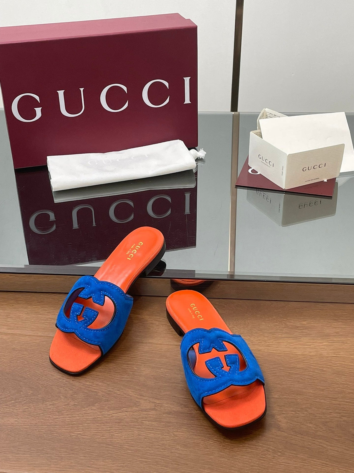 Gucci 2026 Double G Slipper 10mm Suede Leather 765483