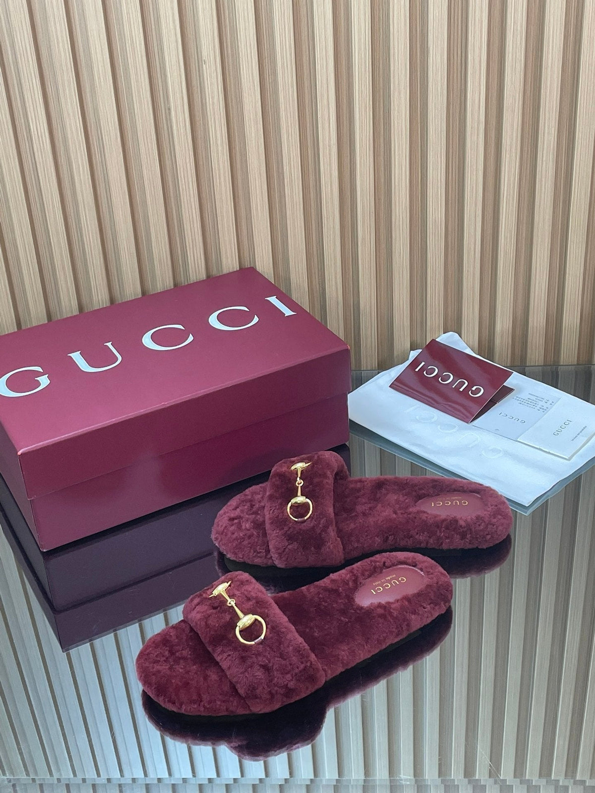 Gucci 2025 Horsebit Slipper Red Wool 562870