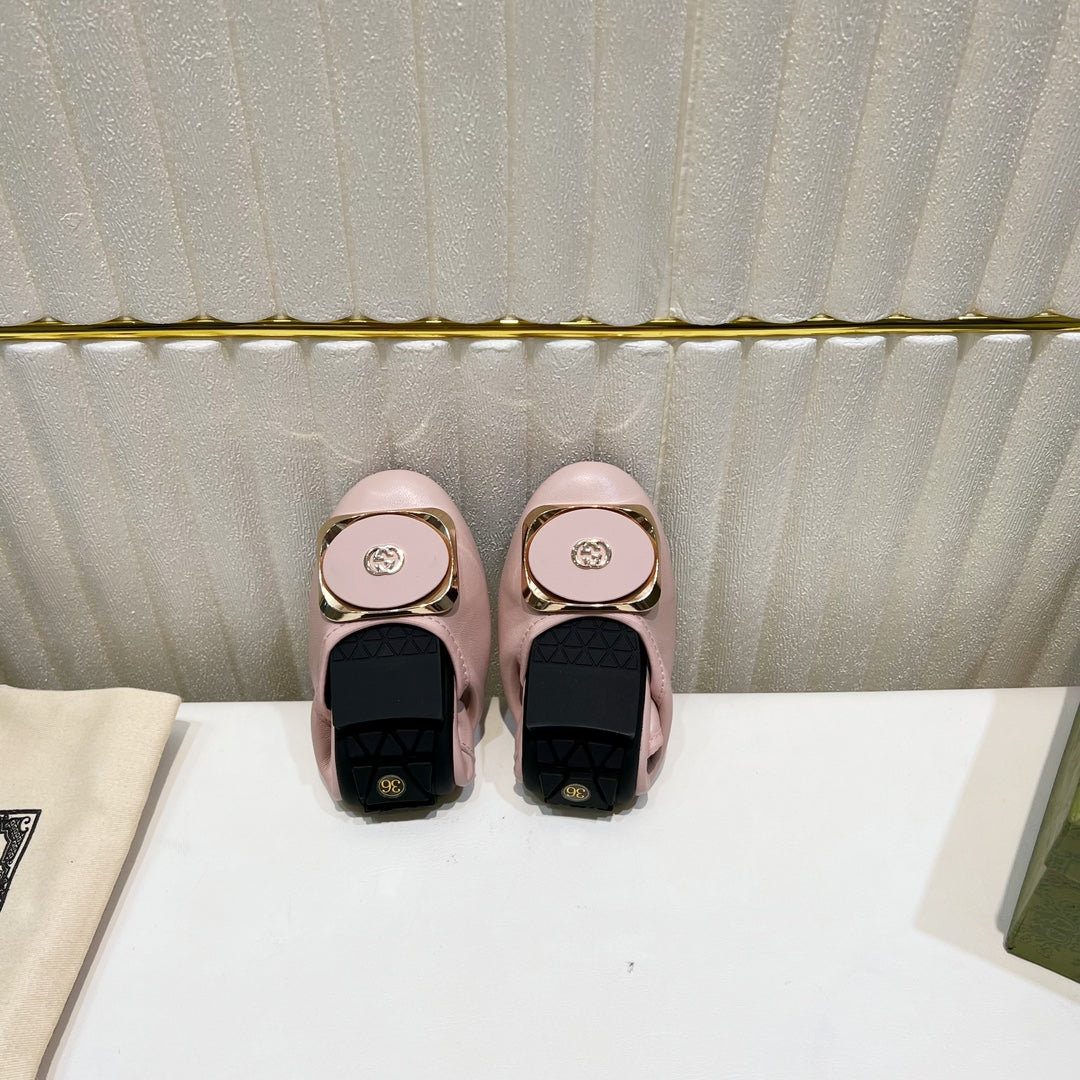 GG BALLET SUPER SLIM PASTEL PINK LAMBSKIN