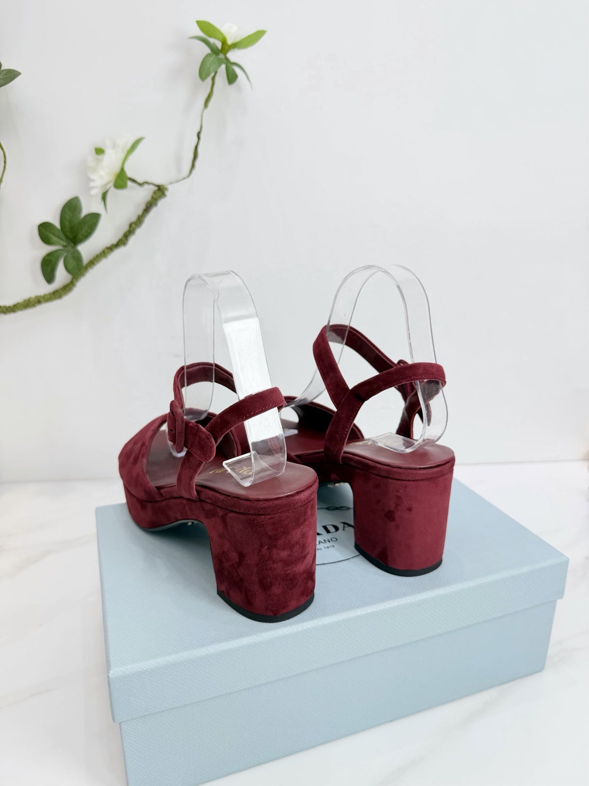 PRA 26SS Platform Sandals 75 Red Suede Sheepskin 592380