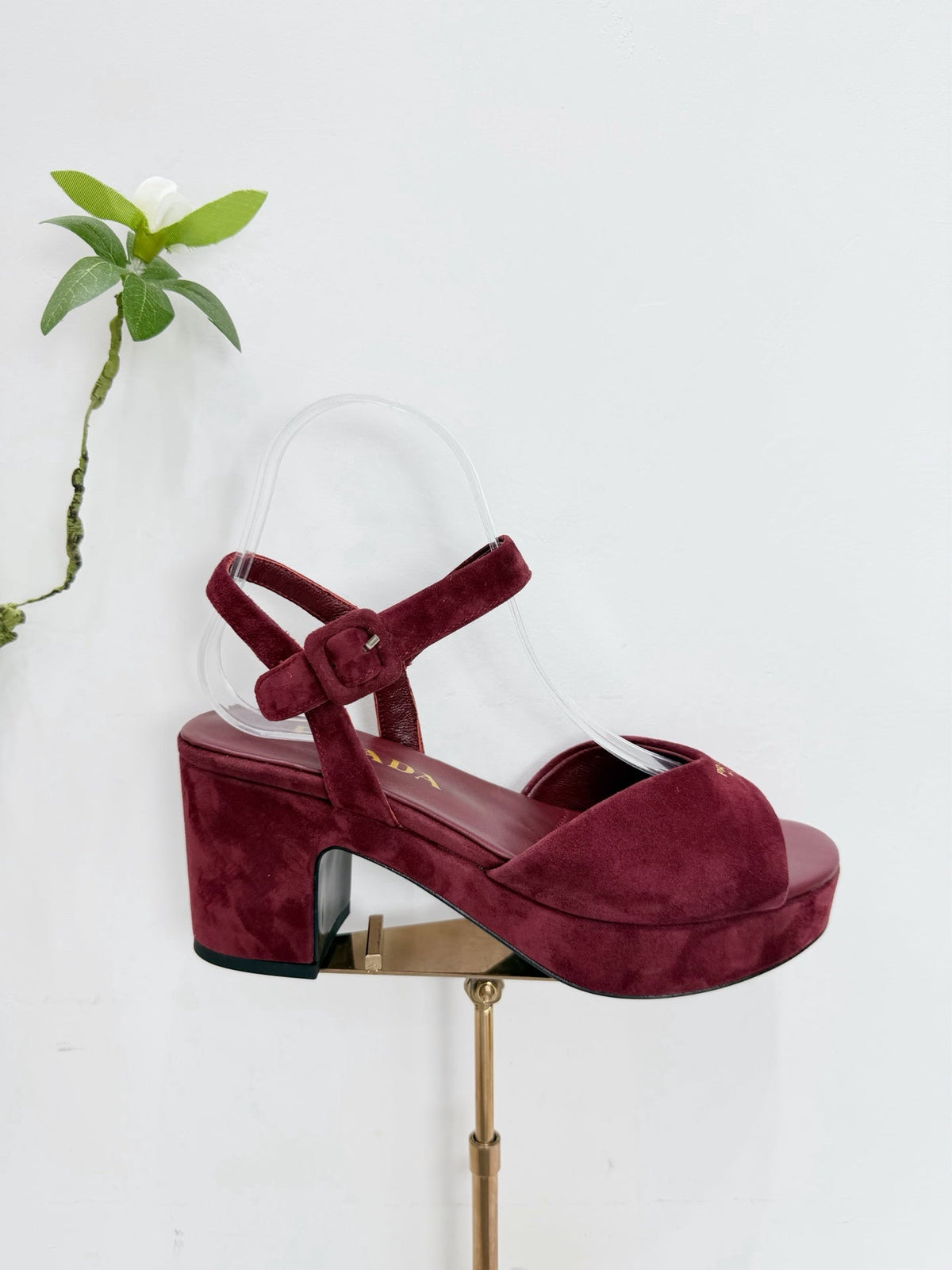 PRA 26SS Platform Sandals 75 Red Suede Sheepskin 592380