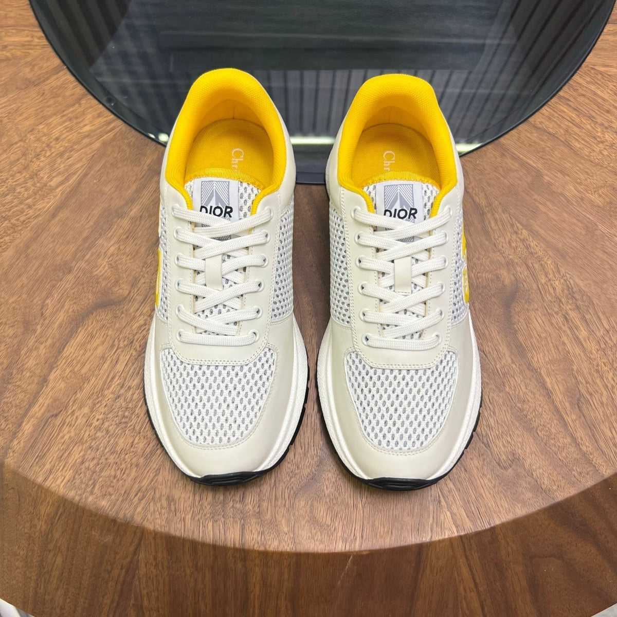 CD Sneaker White Yellow Mesh Cowhide 750362