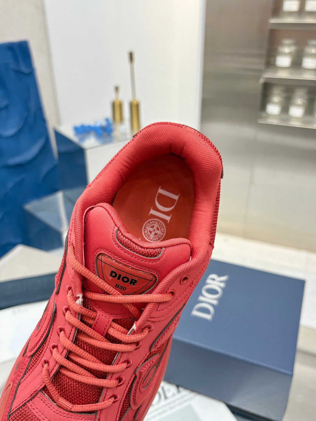 CD x Stone Island B30 Sneaker Red Mesh 646459