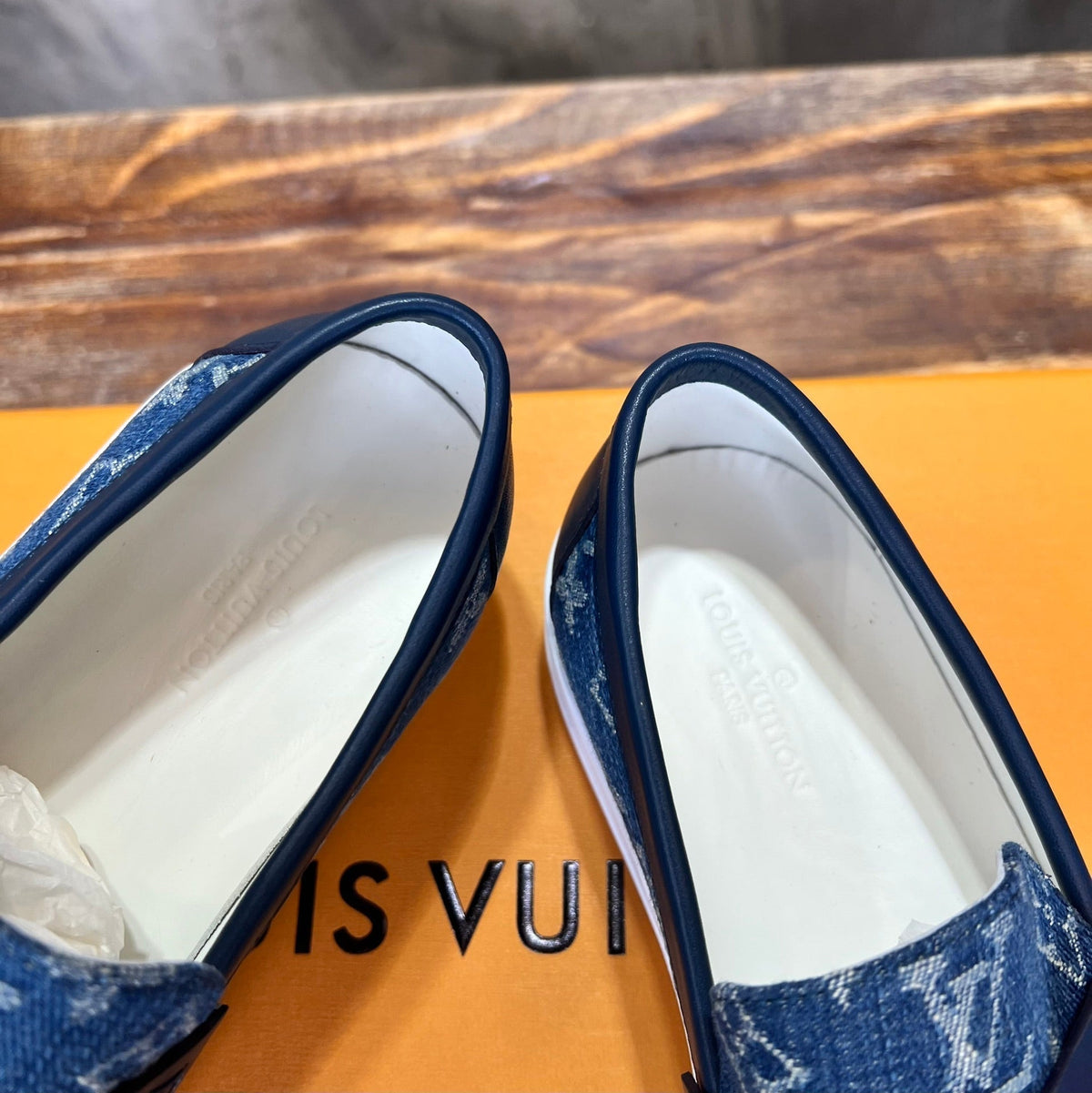 LV LOAFER IN DENIM BLUE MONOGRAM CANVAS AND CALFSKIN