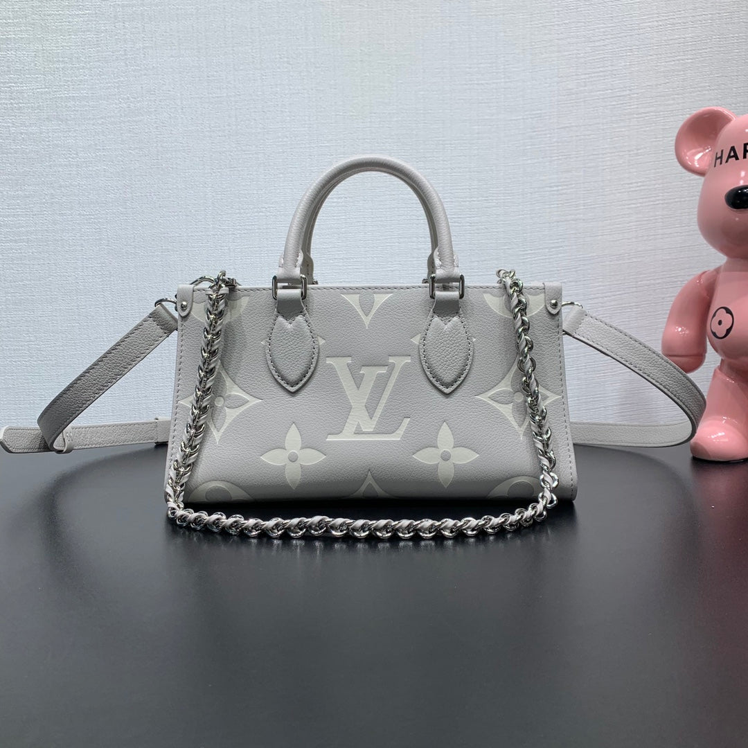 LV OnTheGo East West Gray Monogram Empreinte Leather 205497