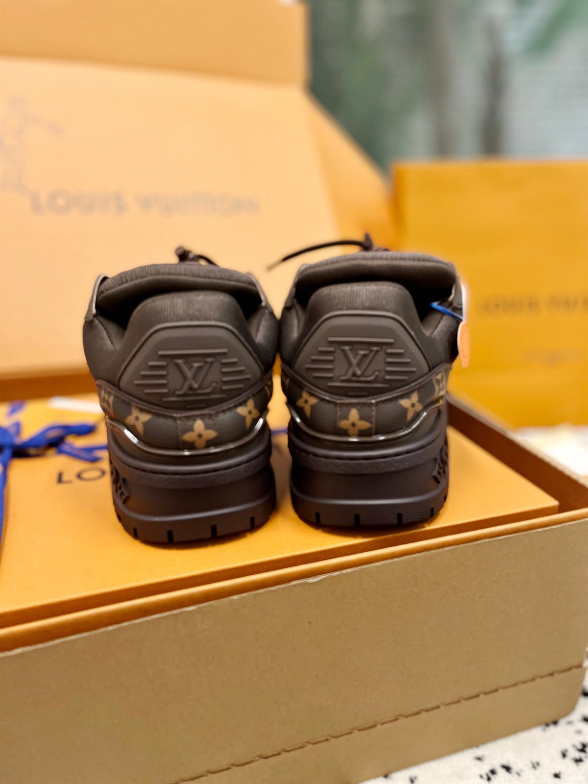 LV Trainer Maxi Sneaker Dark Brown Monogram Cowhhide