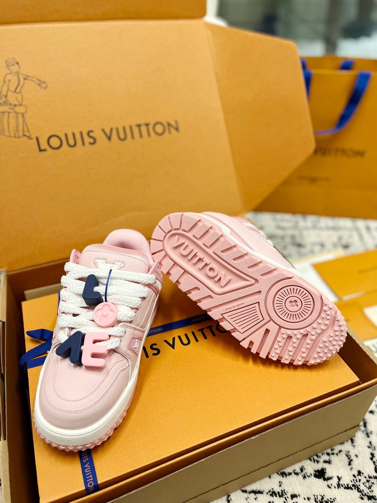 LV Trainer Maxi Sneaker Pink Pastel Cowhhide