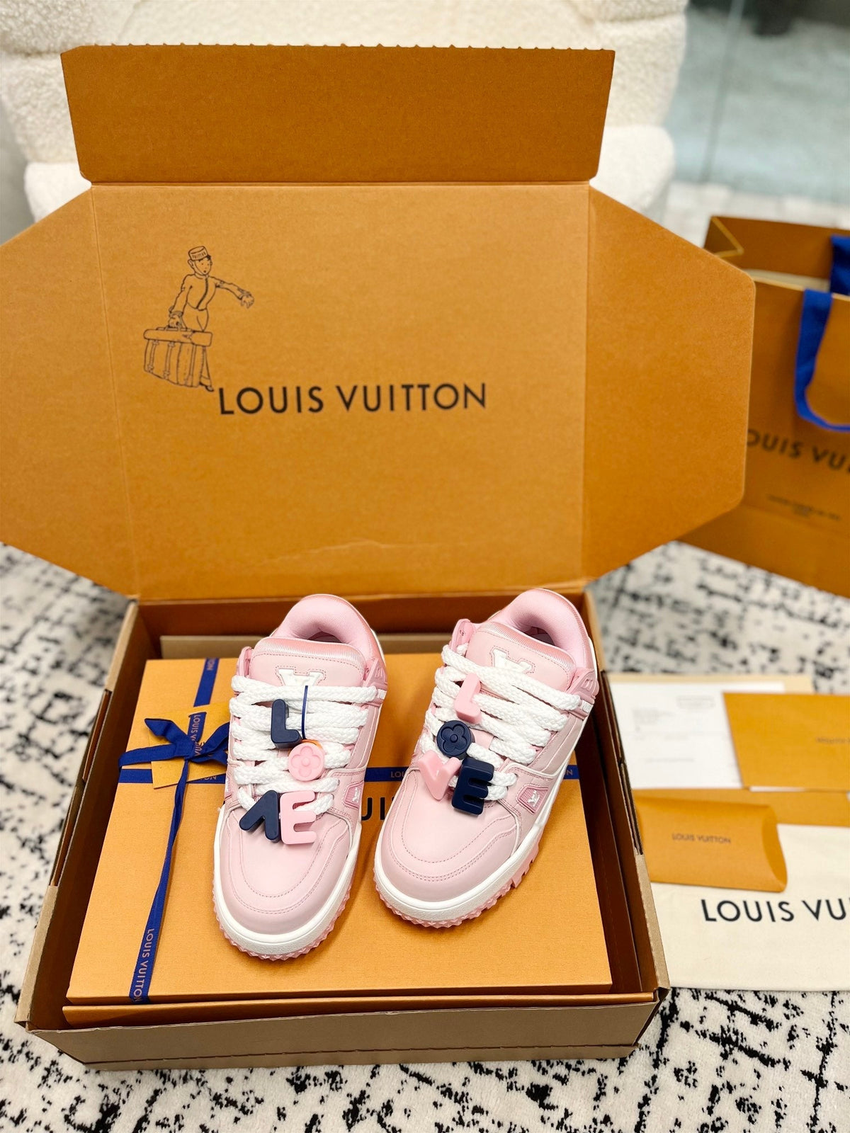 LV Trainer Maxi Sneaker Pink Pastel Cowhhide
