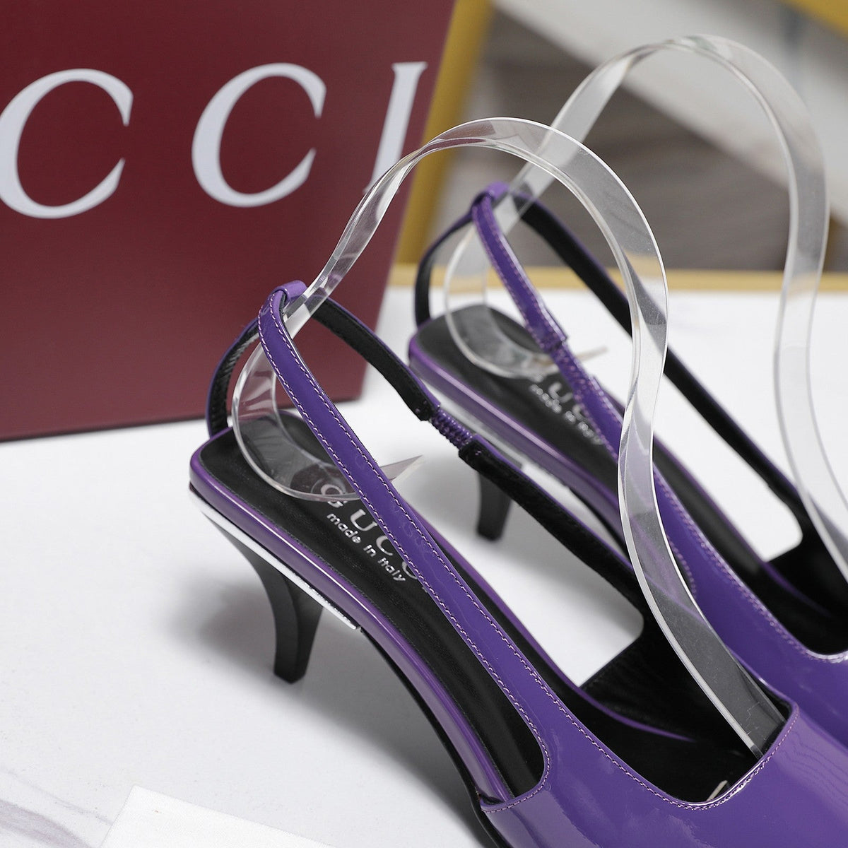 GG 26ss Slingback 60 Purple Sheepskin 601091