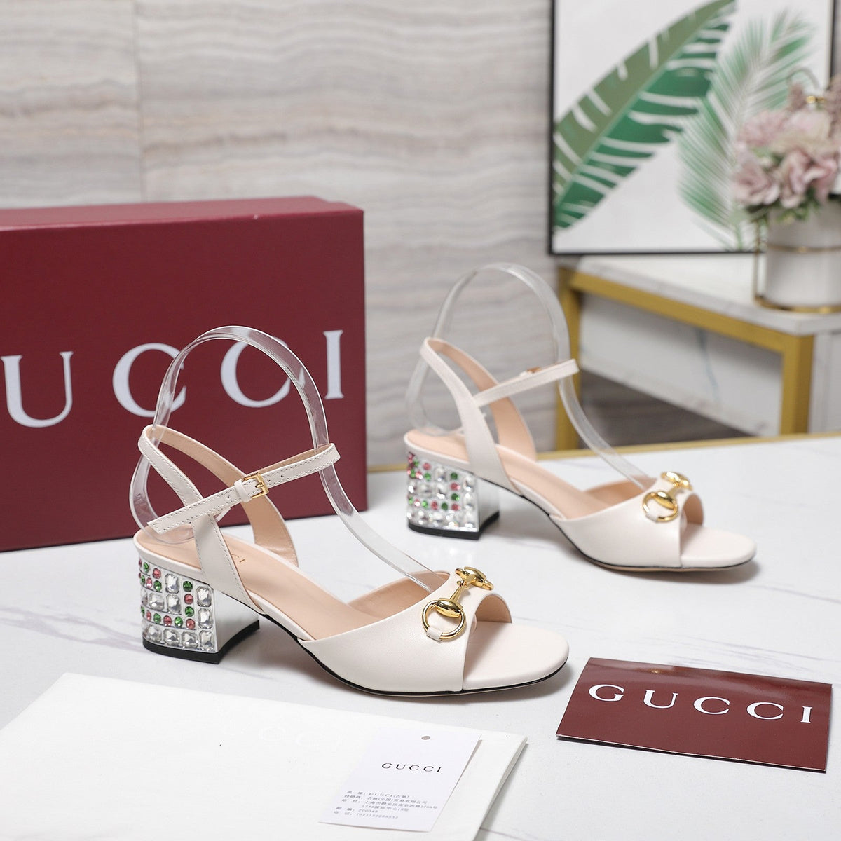 GG 26ss Sandals 55 White Beige Sheepskin 601094